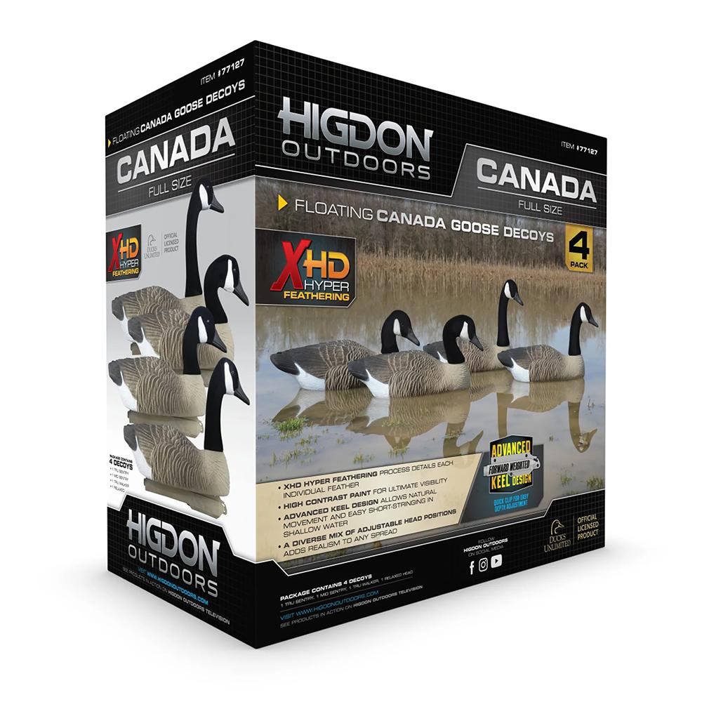 Higdon Full-Size Canada Goose Floater Decoys 4/ct Picture of Higdon Outdoors Full-Size Goose Floater Canada Flocked Heads 4PK