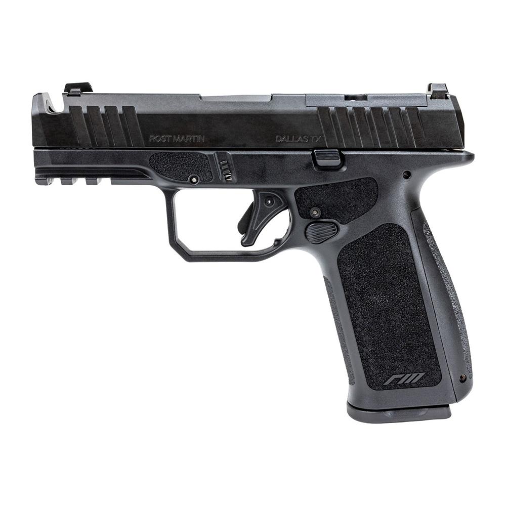 Rost Martin RM1CX Compact OR Handgun 9mm Luger 17rd (1) & 19rd (1) Magazines 4" Comp Barrel Black Picture of Rost Martin Rost Martin RM1CX COMP BLK 9MM 4IN BBL OR 17RD/19RD FS