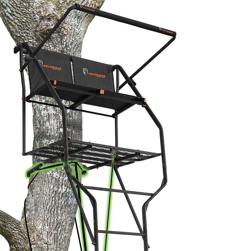 Ol'Man Marksman 2-Person Jaw & Truss Ladder Stand 18 ft Picture of Millennium Ol'Man 18' Marksman 2-Person Jaw & Truss Ladder Stand