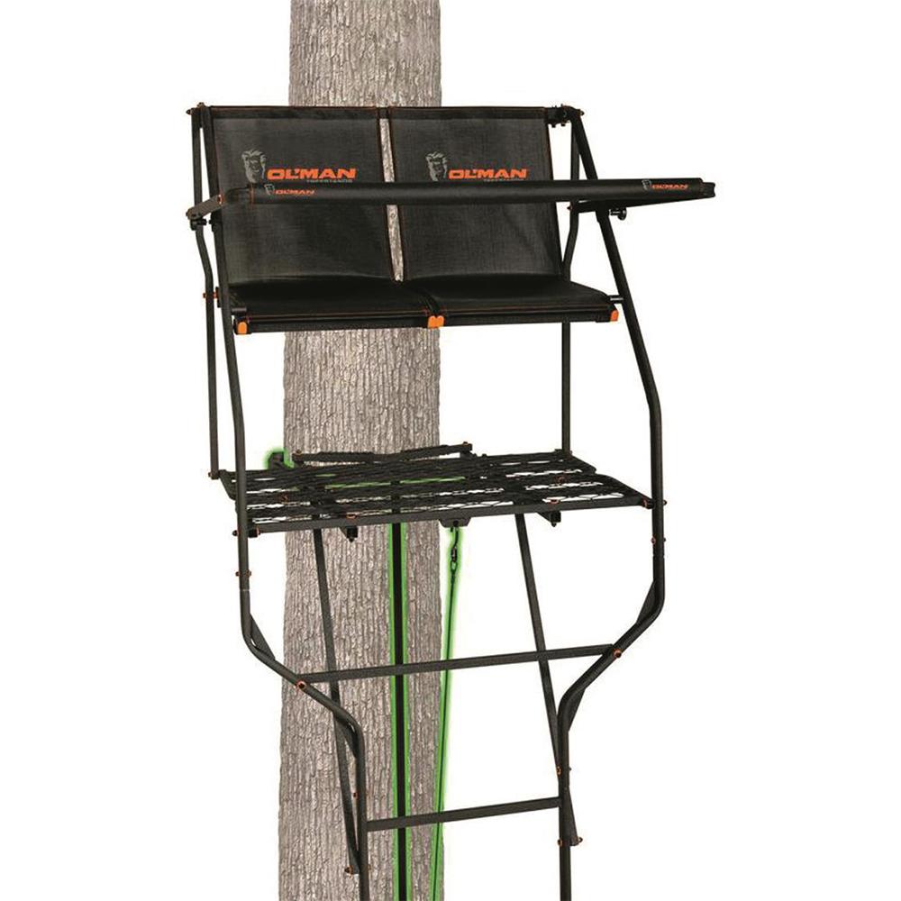 Ol'Man Marksman 2-Person Jaw & Truss Ladder Stand 18 ft Picture of Millennium Ol'Man 18' Marksman 2-Person Jaw & Truss Ladder Stand