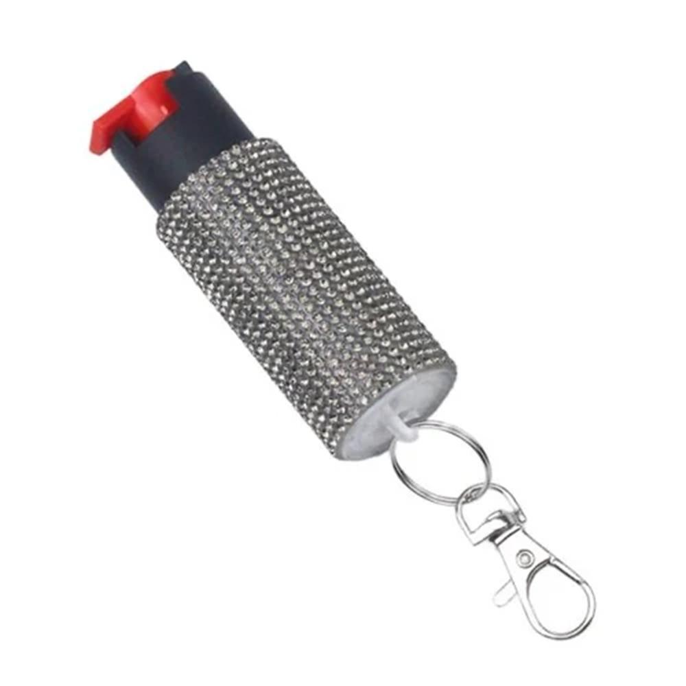 Personal Security Products Studded Key Ring Pepper Spray 1/2 oz Silver