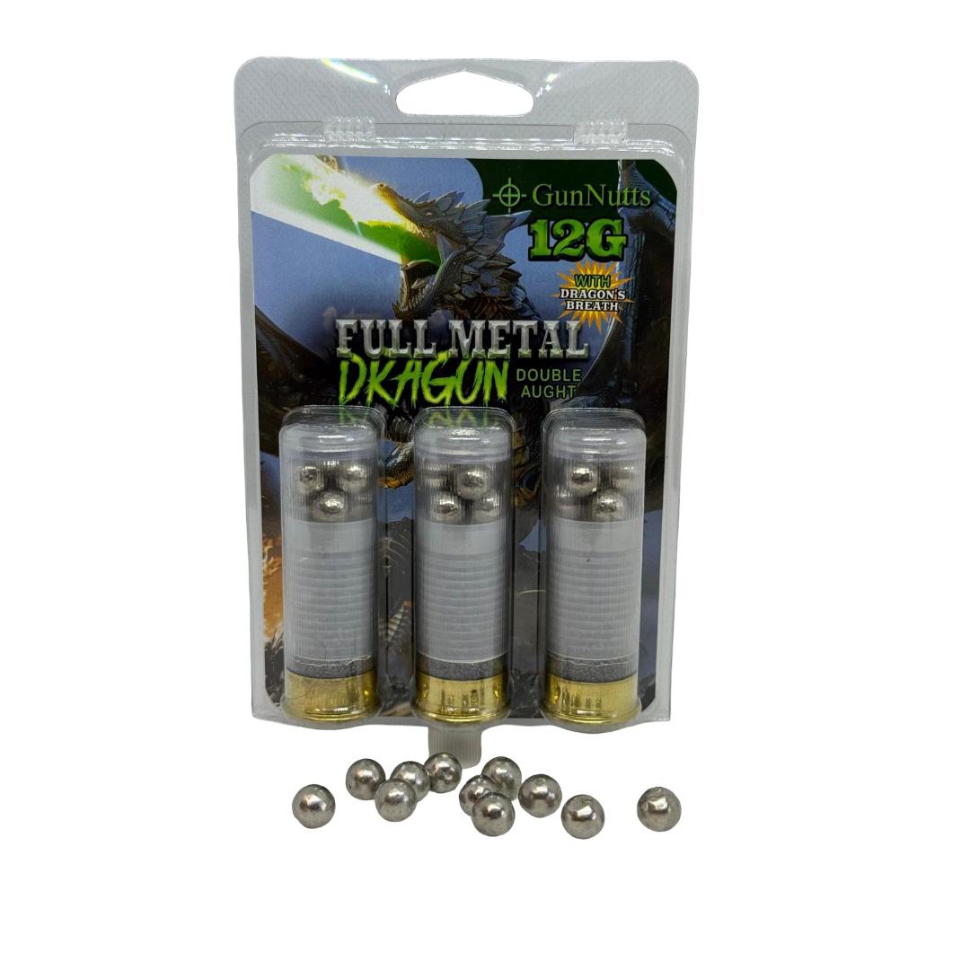 GunNutts Full Metal Dragon 00 With Dragon's Breath Shotshell Ammunition 12ga 2-3/4'' 00 Buck 6 plt 3/ct