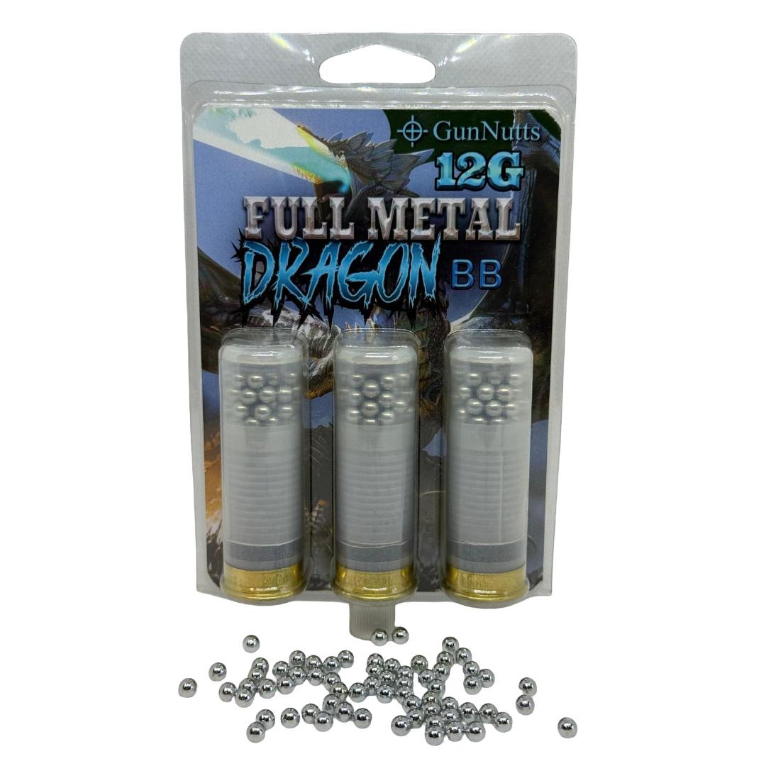 GunNutts Full Metal Dragon BB With Dragon's Breath Shotshell Ammunition 12ga 2-3/4" BB 3/ct