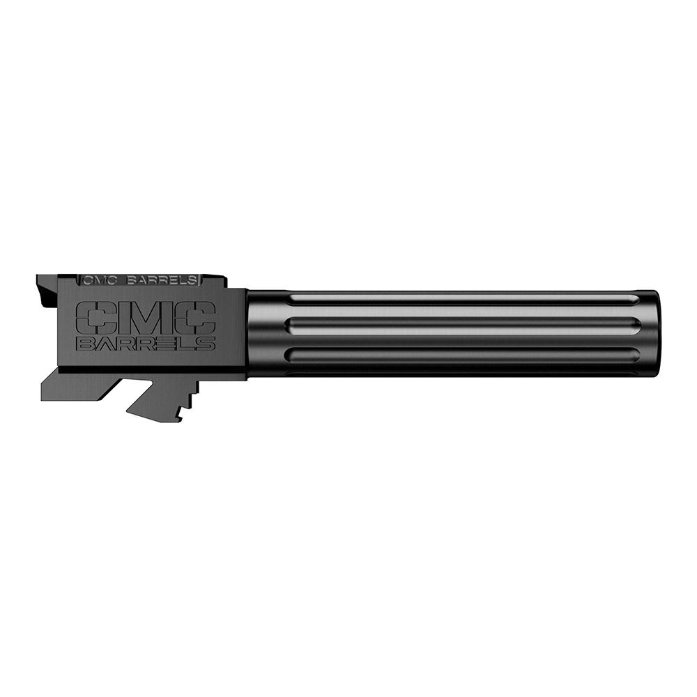 CMC Triggers Match Precision Handgun Barrel for Glock 19 Non Threaded Black Picture of Cmc Triggers CMC Glock 19 Fluted Barrel - Non Threaded DLC BLACK HxBN