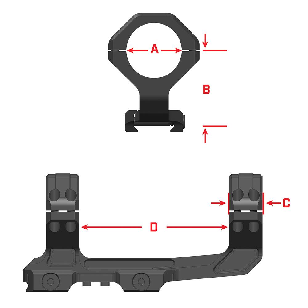 Warne Max Lite MSR Scope Mount 30mm MSR Ideal Black Picture of Warne Manufacturing Company Warne Max Lite 30mm MSR Mount 0MOA Matte