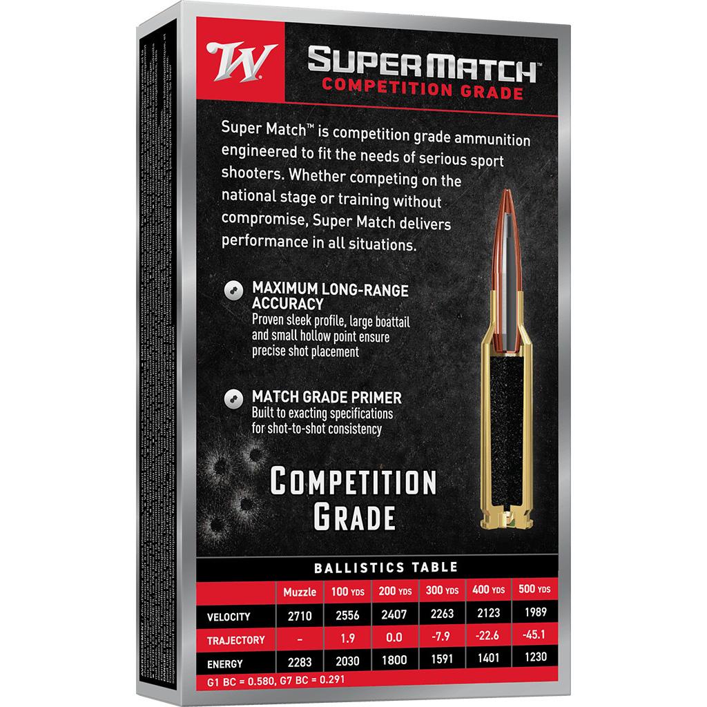 Winchester Super Match Rifle Ammunition 6.5 Creedmoor 140gr OTM 2710fps 20/ct Picture of Winchester Ammunition Winchester Super Match 6.5 CM 140GR BTHP 20/RD