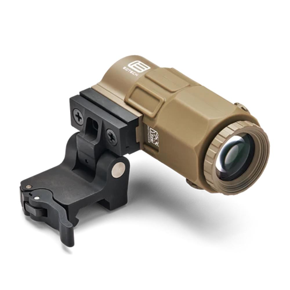 EOTech G45 5x Magnifier with STS Mount FDE Picture of Eotech 5x magnifier switch-to-side (STS) mount - TAN/FDE