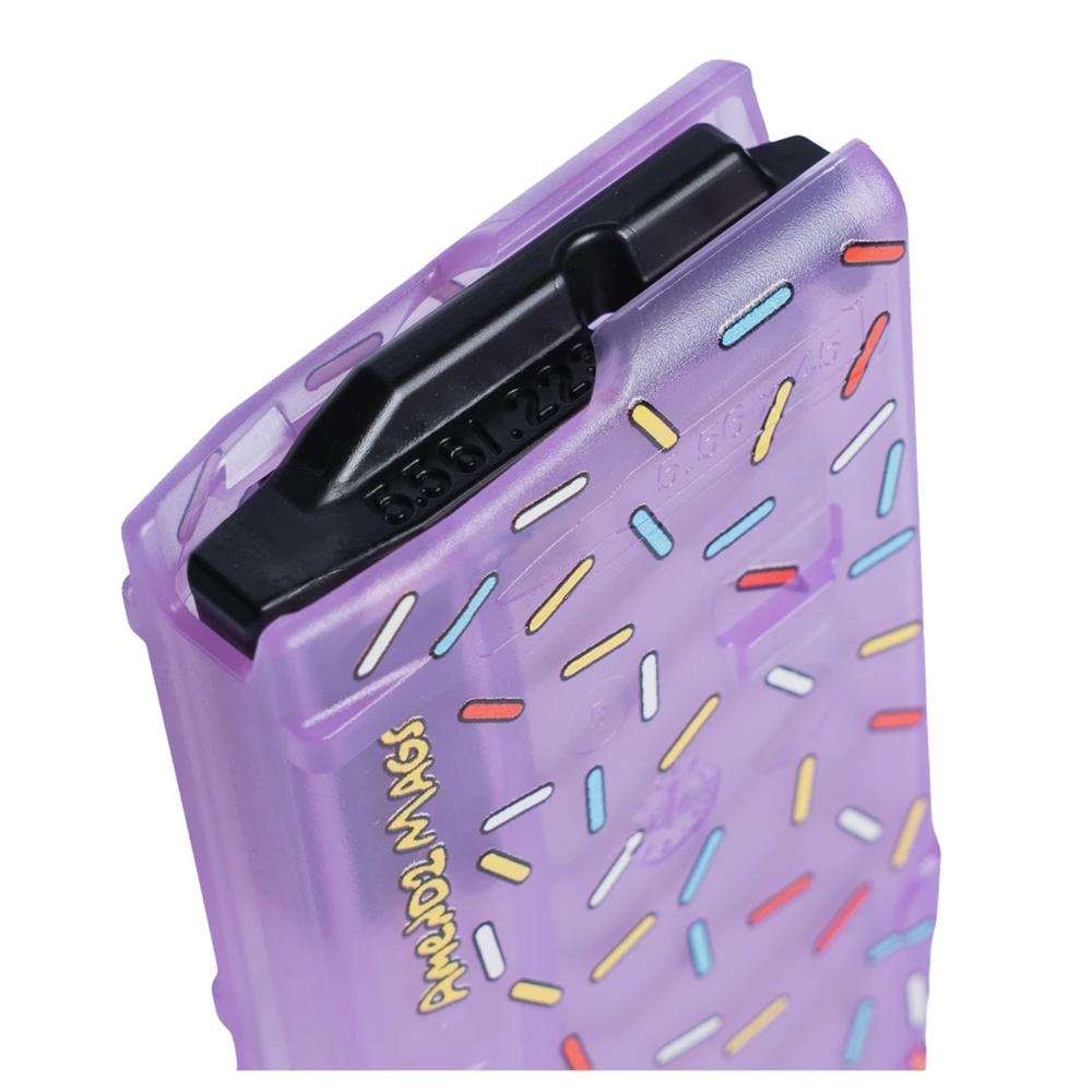Amend2 Pink Sprinkle Donut AR-15 Mod-C Rifle Magazine 5.56/.223 30/rd Picture of C&E Innovations DBA Amend2 Amend2 AR-15/M4/M16 5.56x45mm NATO/.223 Rem TransPink SprinkDonut 30 Rd Mag