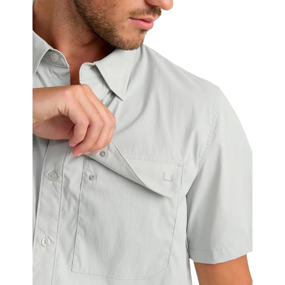Huk Icon Short Sleeve Button Down Shirt Seagull S Picture of Marolina DBA HUK ICON SHIRT SEAGULL S