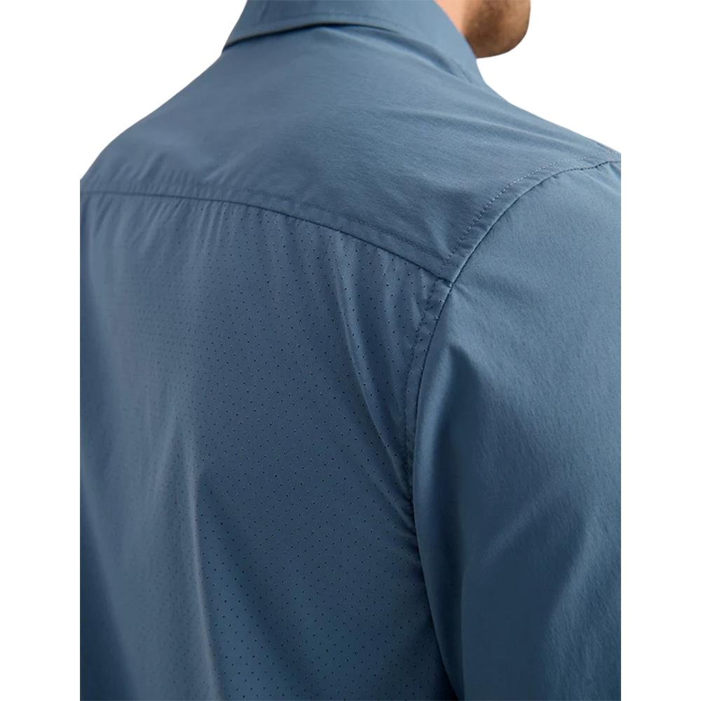 Huk Icon Short Sleeve Button Down Shirt Stormy Blue M Picture of Marolina DBA HUK ICON SHIRT STORMY BLUE M