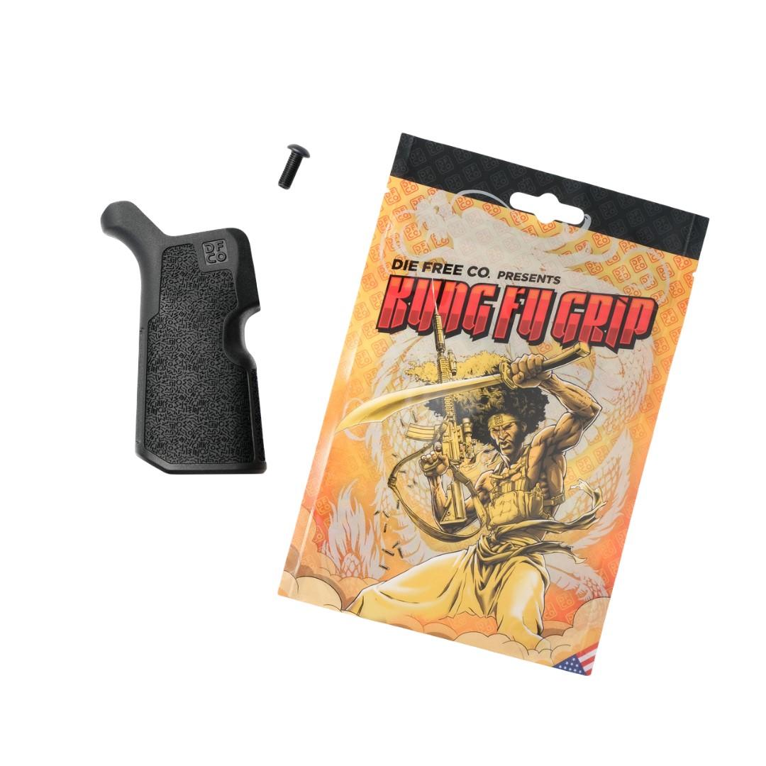 Die Free Co Kung Fu Grip for AR15/AR10 Black 1/ct Picture of Die Free Co LLC DFCO Kung Fu Grip for AR15/M4 and AR10/SR25 Blk