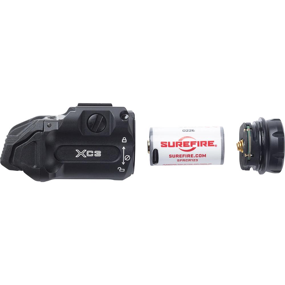 Surefire XC3 Dual Fuel Compact Handgun Weapon Light 1000 Lumen Black Picture of Surefire Llc SRFR XC3-B SNGL CELL DUAL FUEL COMP PSTL LGHT 1000 LUMEN 7200 CANDELA BLK