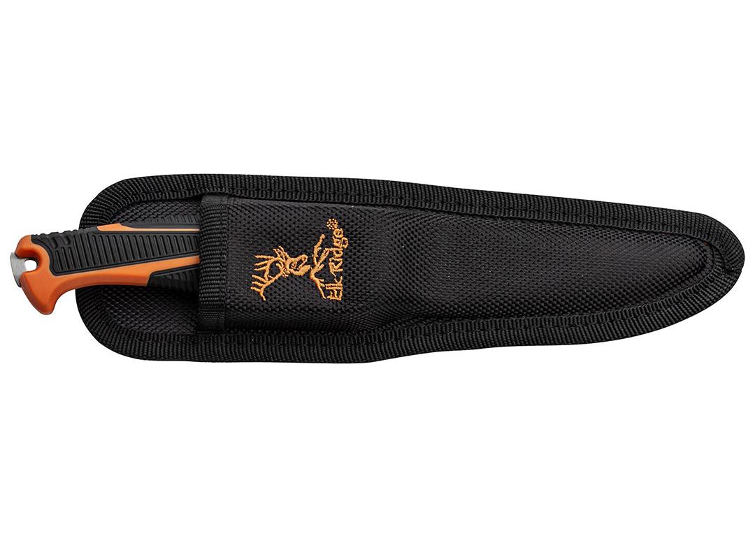 Master Cutlery Elk Ridge Trek Fixed Knife 4" Blade Orange and Black Picture of Master Cutlery Master Cutlery Elk Ridge Trek Caping Knife (4" Satin)