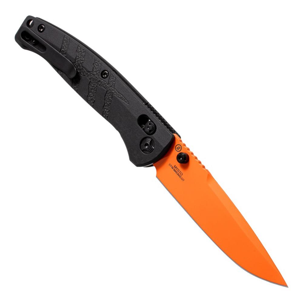 Hogue Mysto Folding Knife 3-2/5" Drop Point Blade Black Orange Picture of Hogue Knife Hogue Mysto 3.4'' ABLE Lock Folder Knf Clp Point Org Cerakote Richlite Frm