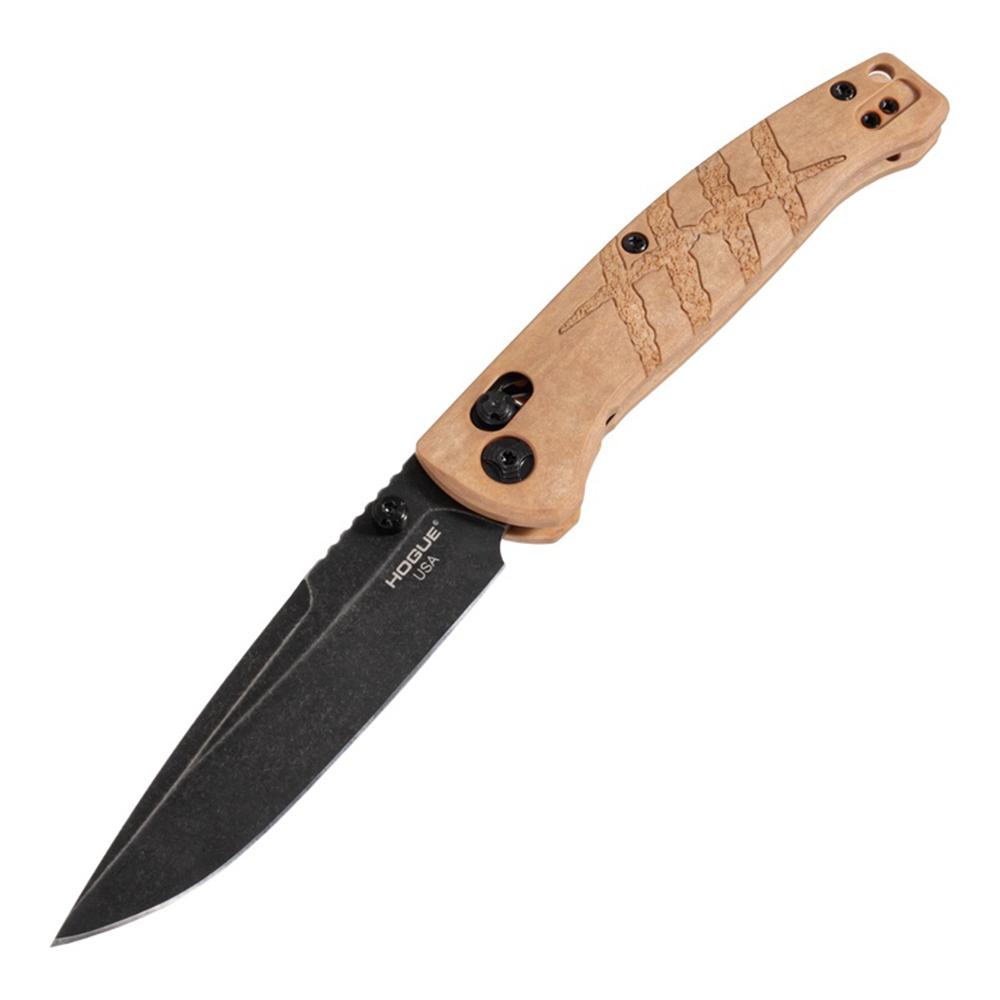Hogue Mysto Folding Knife 3-2/5" Drop Point Blade Maple Valley Richlite Frame Picture of Hogue Knife Hogue Mysto 3.4'' ABLE Lock Folder Knife Clip Point Blk Stnwsh Richlite Frm