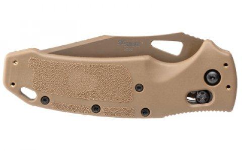 Hogue Sig Sauer K320 M17 Serrated Folding Knife - Tanto ABLE Lock Coyote Tan PVD - 3 1/2" Blade Picture of Hogue Knife Hogue Sig Sauer K320 M17 Tanto ABLE Lock Coyote Tan (3.5" Serr Coyote PVD)