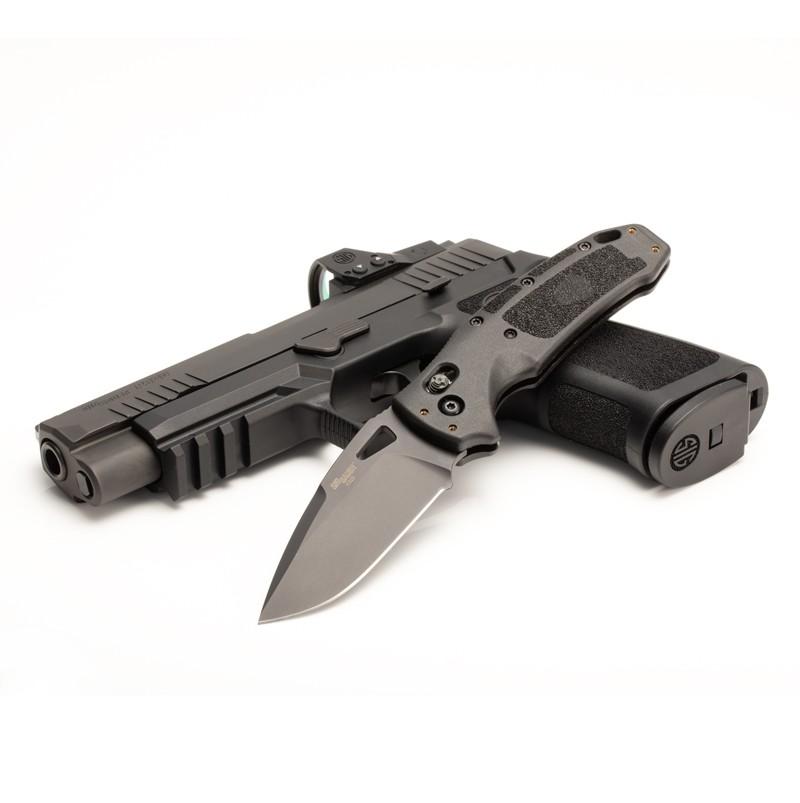 Hogue K320 Nitron Manual Folder 3 1/2" Drop Point Blade Black Picture of Hogue Knife Hogue Knives Sig K320 Nitron ABLE Lock Knife Black Drop Point (3.5" Black)