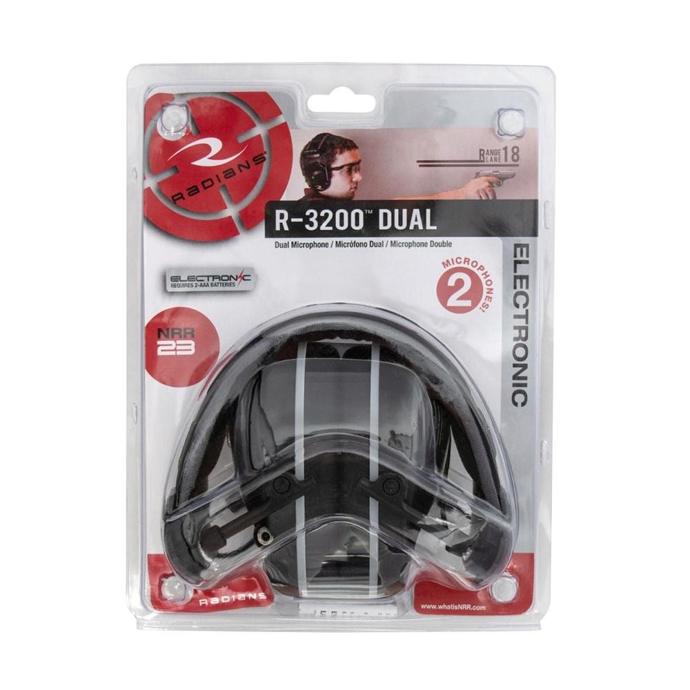 Radians Dual Microphone Electronic Earmuff 23dB Black with RFID Picture of Radians Inc. Radians Electronic Dual Mic Earmuff w/RFID