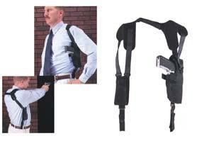 Uncle Mike's Pro-Pak Horizontal Shoulder Holsters Fits 4.5-5.5" Large Autos Picture of Michaels Of Oregon 7705 PLN BLK NYL AMBI #5 W/MAGAZINE POUCH